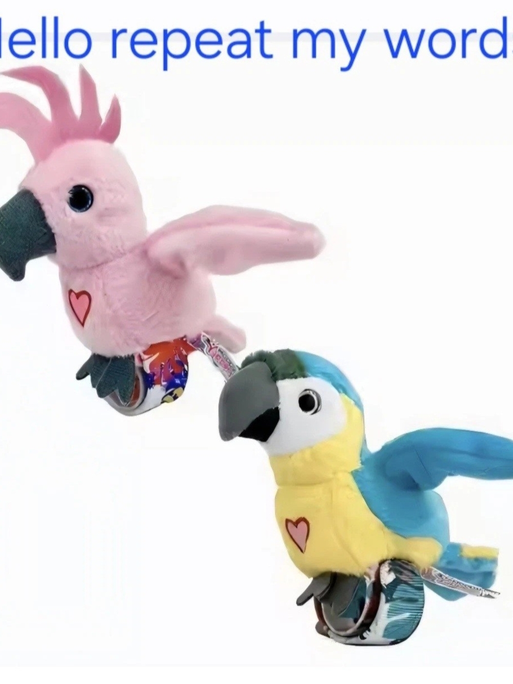 2 Pack Rechargeable Cockatoo & Blue Parrot Interactive Slap Bracelet Birds